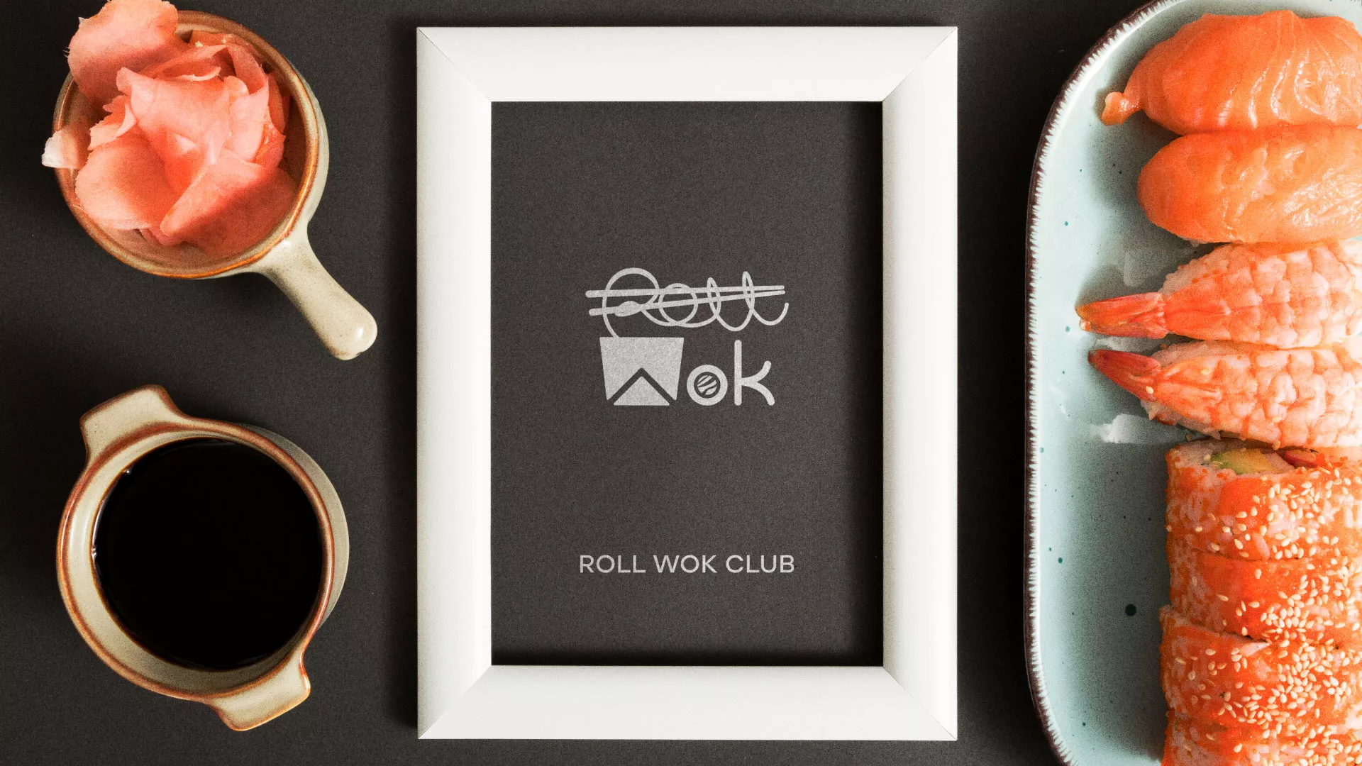 Разработка логотипа суши-бара «Roll Wok Club» в Сухом Логе