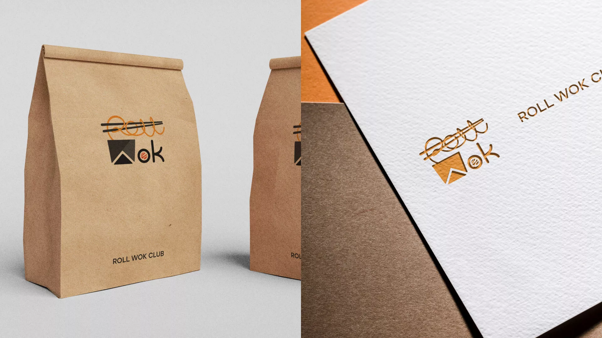 Разработка логотипа суши-бара «Roll Wok Club» в Сухом Логе